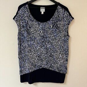 Sunday Blue & White Watercolor Shirt - Size Large